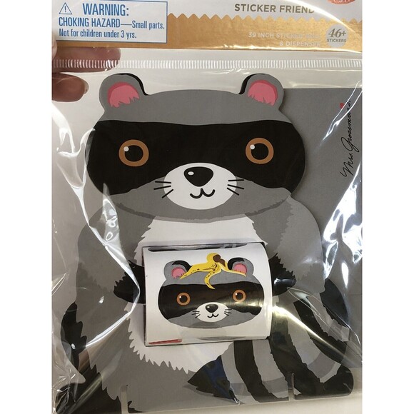 Mrs. Grossman's Raccoon Sticker Friend sticker roll & dispenser New - Picture 9 of 9